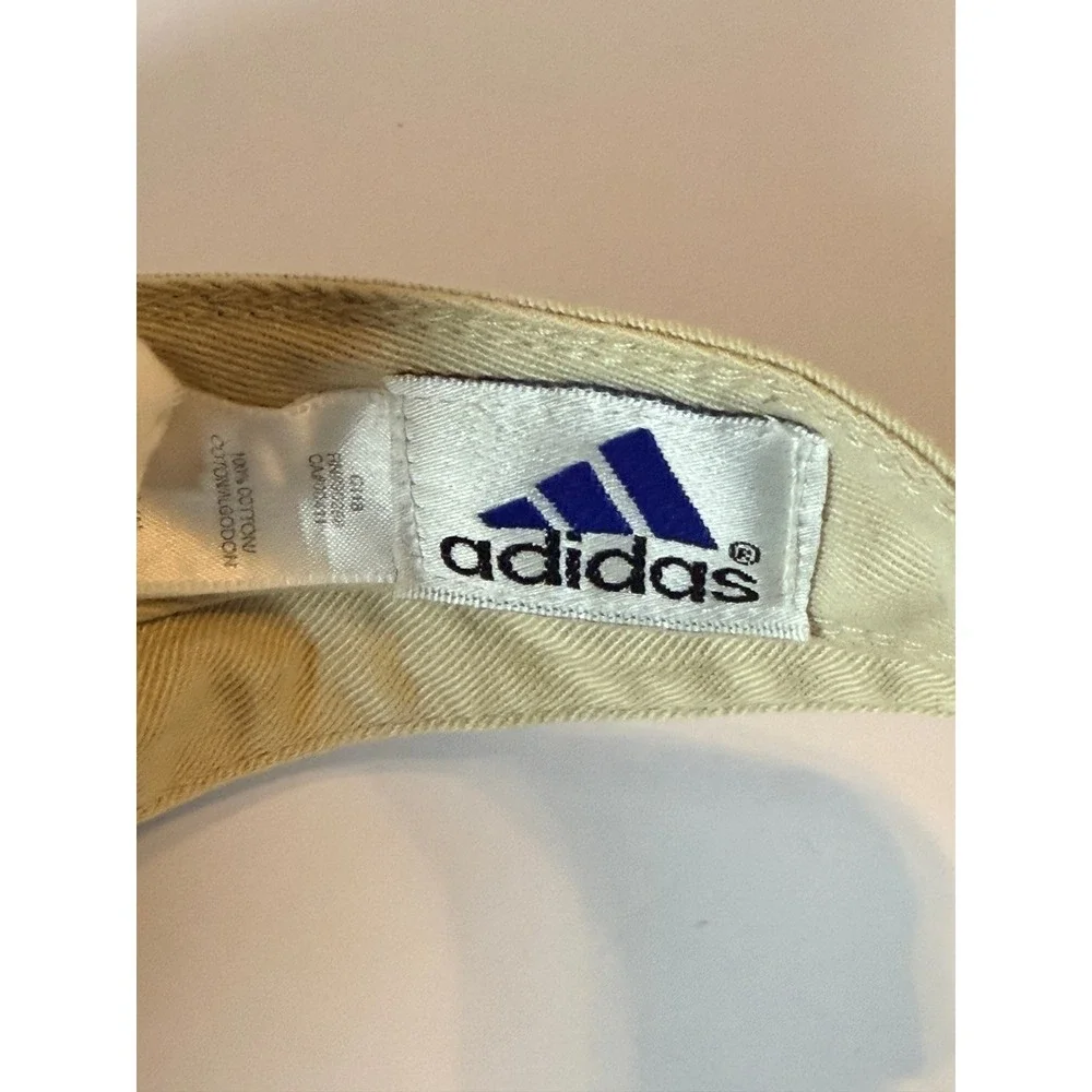Adidas Golf Visor Hat Cream Khaki Adjustable Cotton Embroidered Logo Unisex